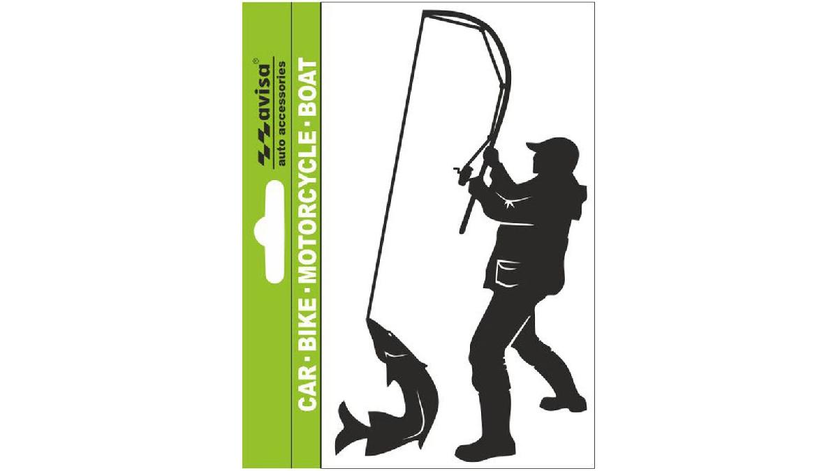 Autocollant+AutoTattoo+Fisher+Angler+%2B+Fish+-+7x14cm